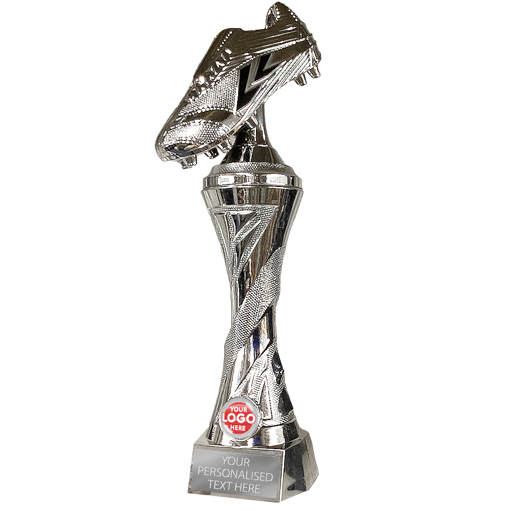 Football Silver Trophy Award with Silver Boot (X834) BW Trophies