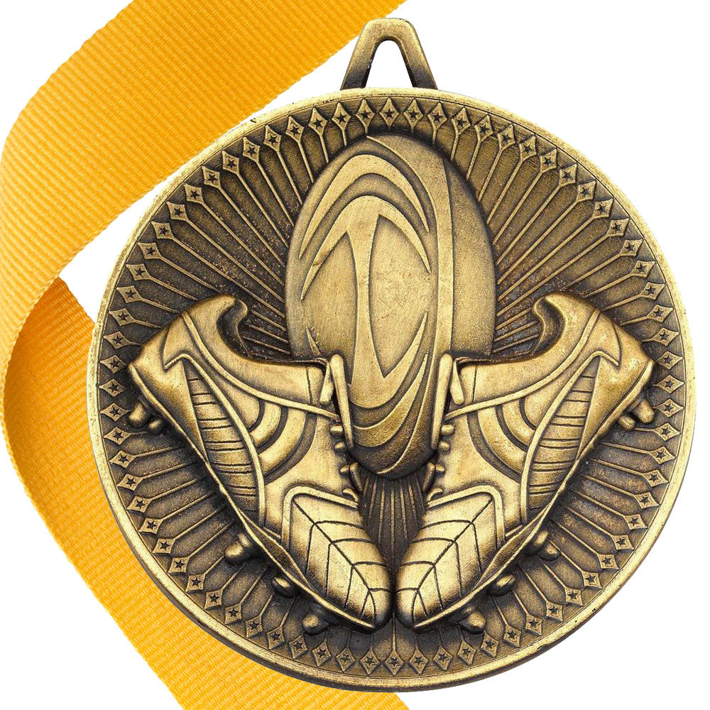 Rugby Antique Style 60mm Medal BW Trophies
