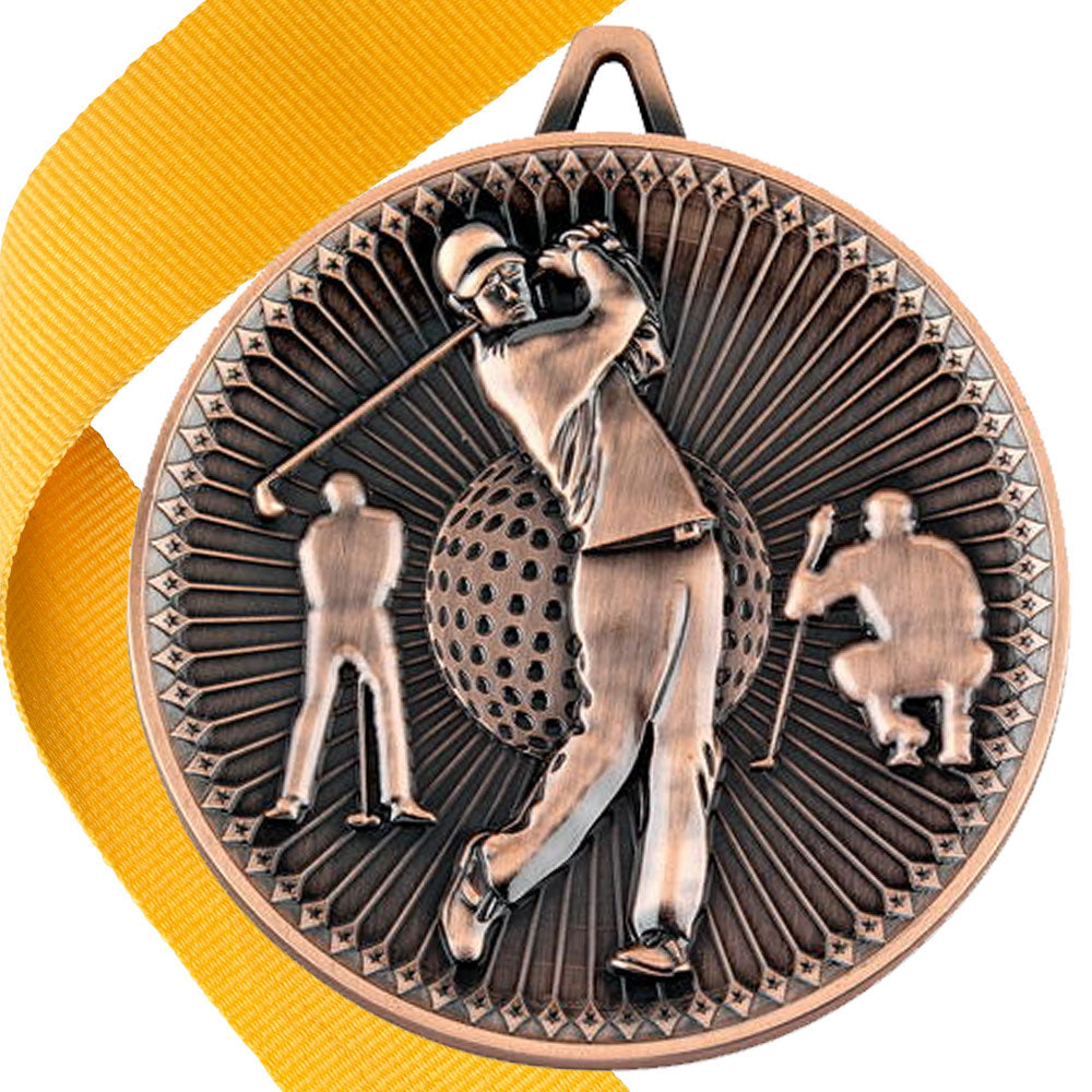 Golf Antique Style 60mm Medal