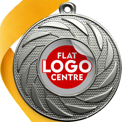 Spinner Design Medal flat centre - MINIMUM ORDER 100