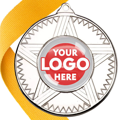 50mm Striped Star Design Medals on Ribbons