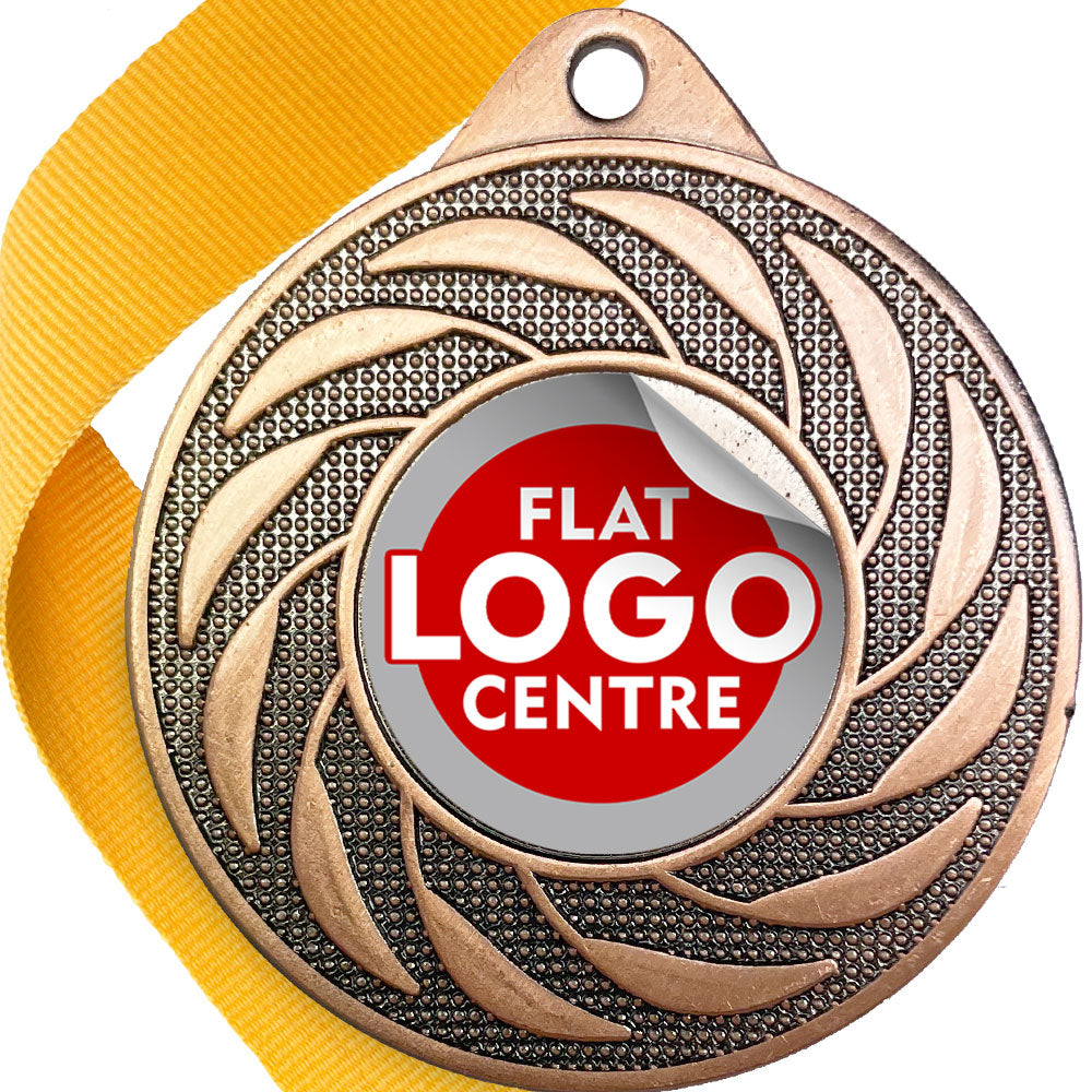 Spinner Design Medal flat centre - MINIMUM ORDER 100