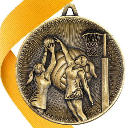 Netball Antique 60mm Medal