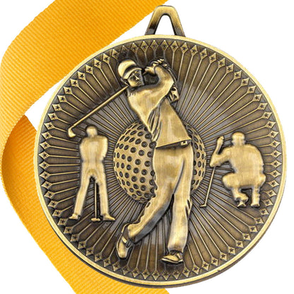 Golf Antique Style 60mm Medal