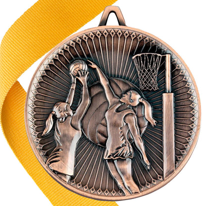 Netball Antique 60mm Medal
