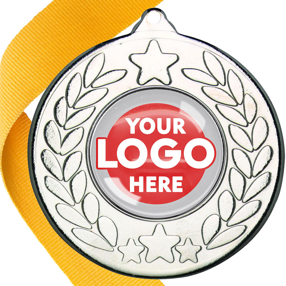 The Glossy 50mm Classic Star Medal on a Ribbon MINIMUM ORDER 100