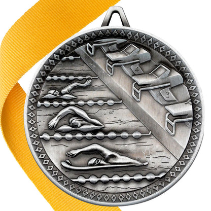Swimming Antique 60mm Medal