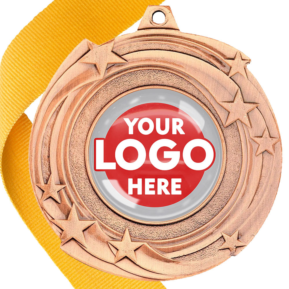 The Glossy Gel 50mm Orbital Medal on a Ribbon