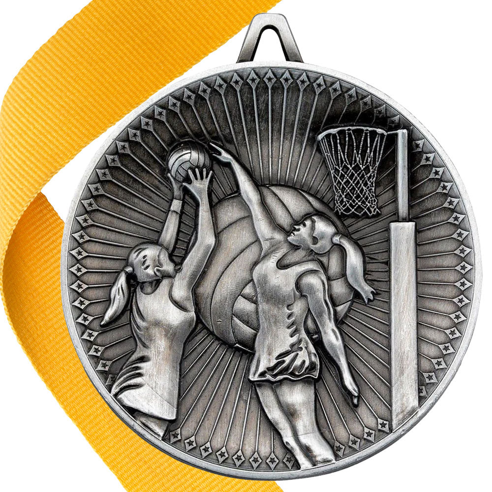 Netball Antique 60mm Medal
