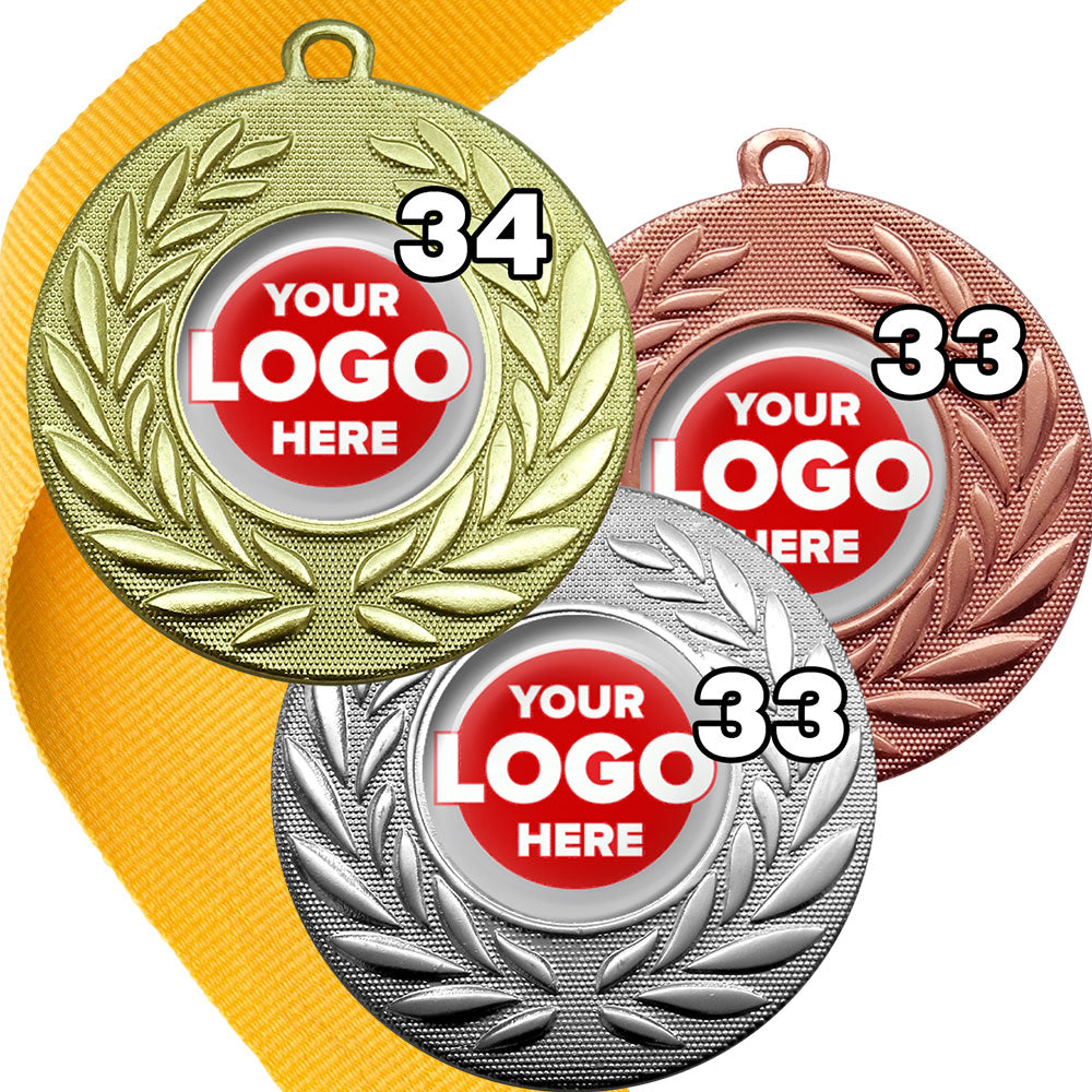 Classic Wreath Medals Domed - MINIMUM ORDER 100