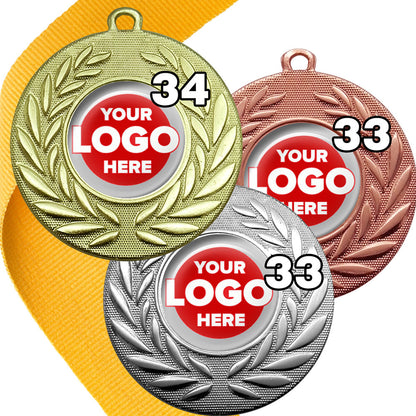 Classic Wreath Medals Domed - MINIMUM ORDER 100