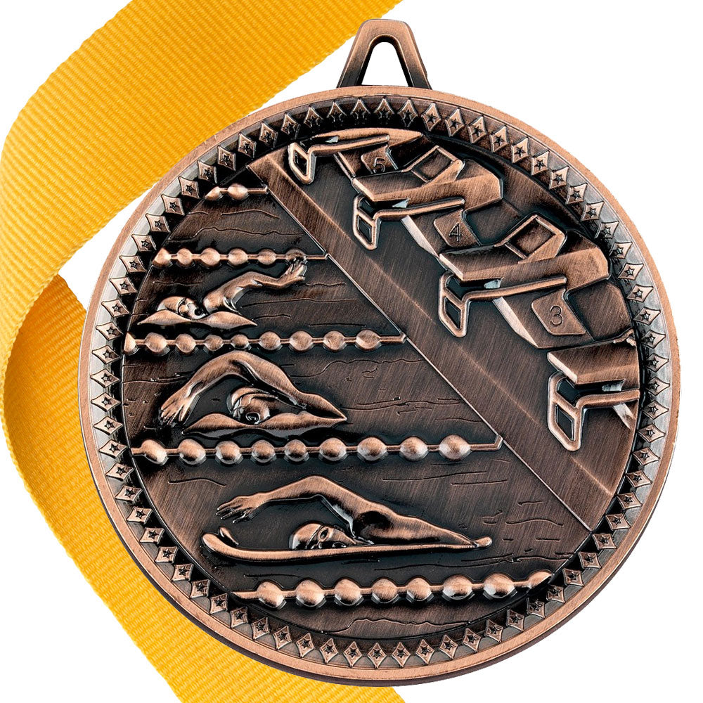 Swimming Antique 60mm Medal