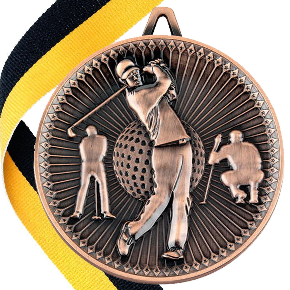 Golf Antique Style 60mm Medal