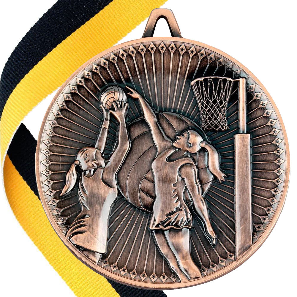 Netball Antique 60mm Medal