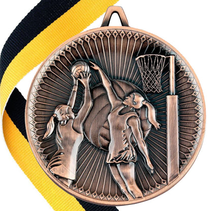 Netball Antique 60mm Medal