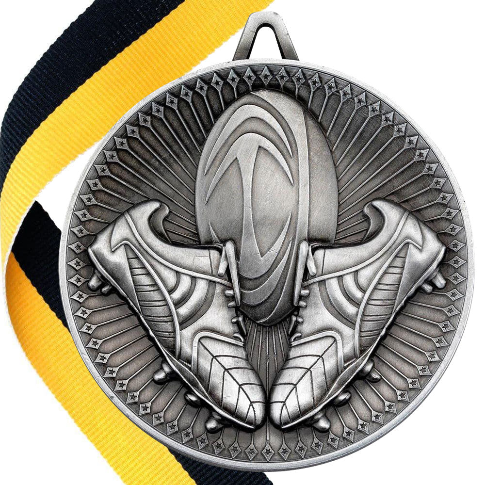 Rugby Antique Style 60mm Medal BW Trophies