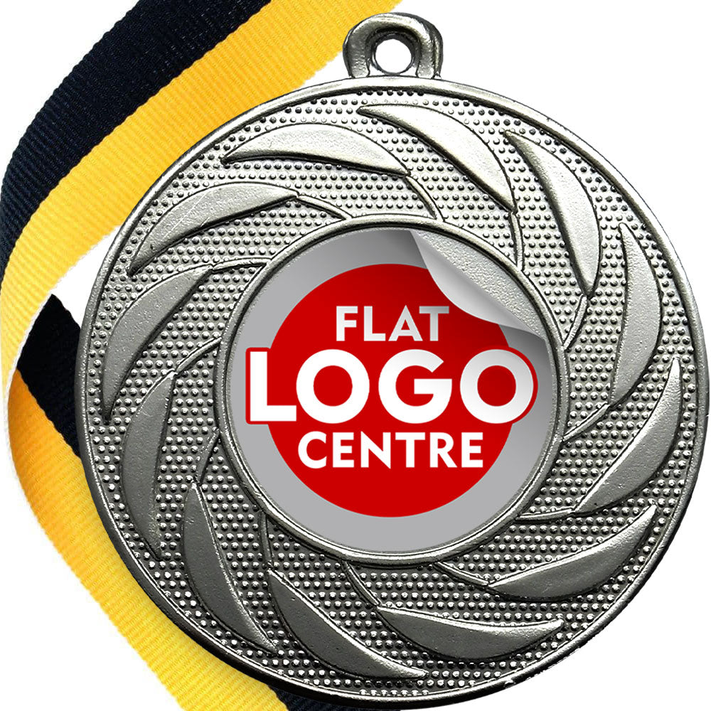 Spinner Design Medal flat centre - MINIMUM ORDER 100