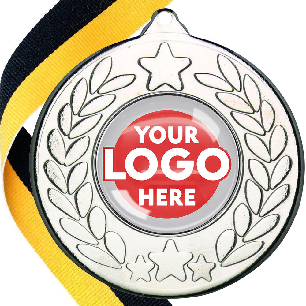 The Glossy 50mm Classic Star Medal on a Ribbon MINIMUM ORDER 100