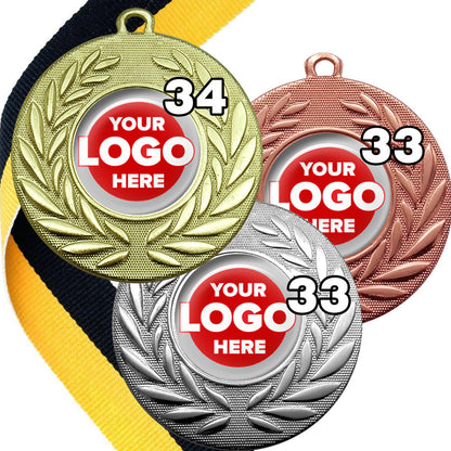 Classic Wreath Medals Domed - MINIMUM ORDER 100