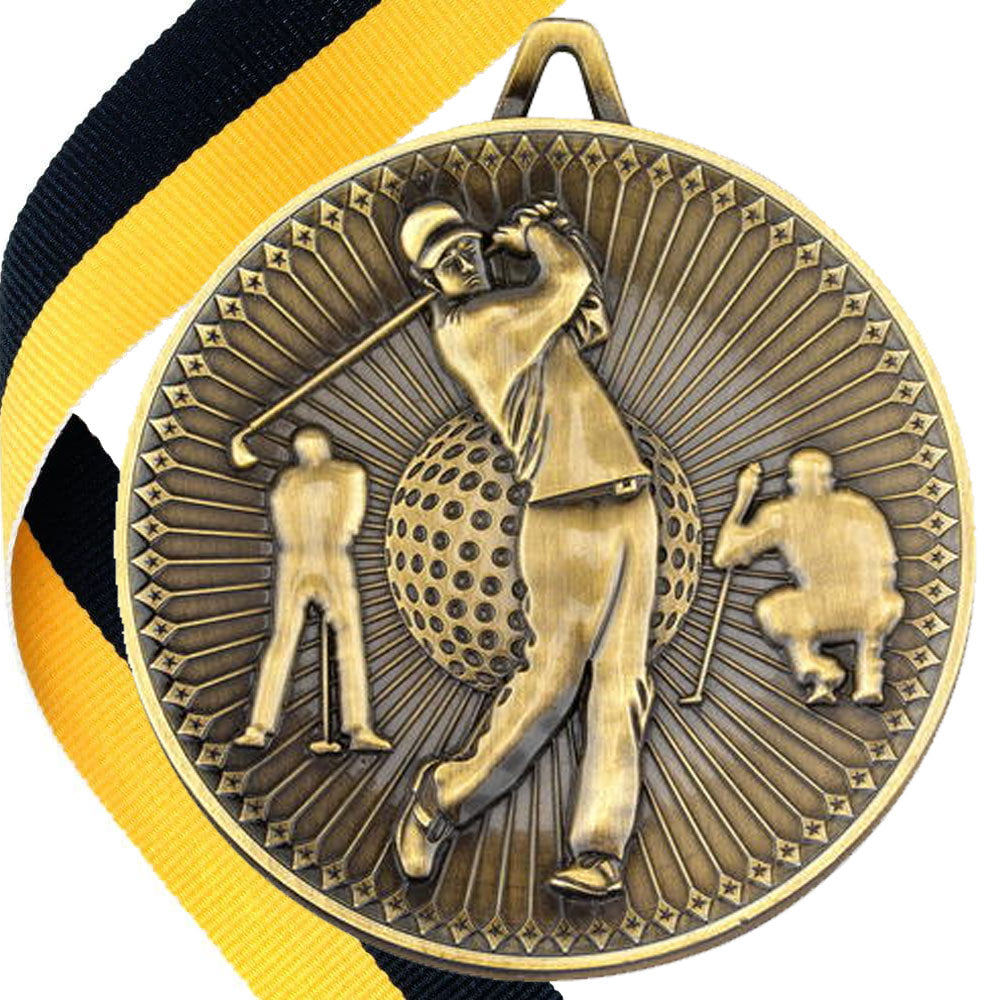 Golf Antique Style 60mm Medal