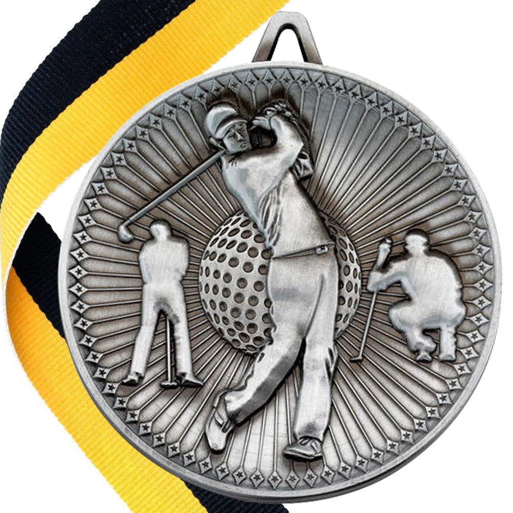 Golf Antique Style 60mm Medal