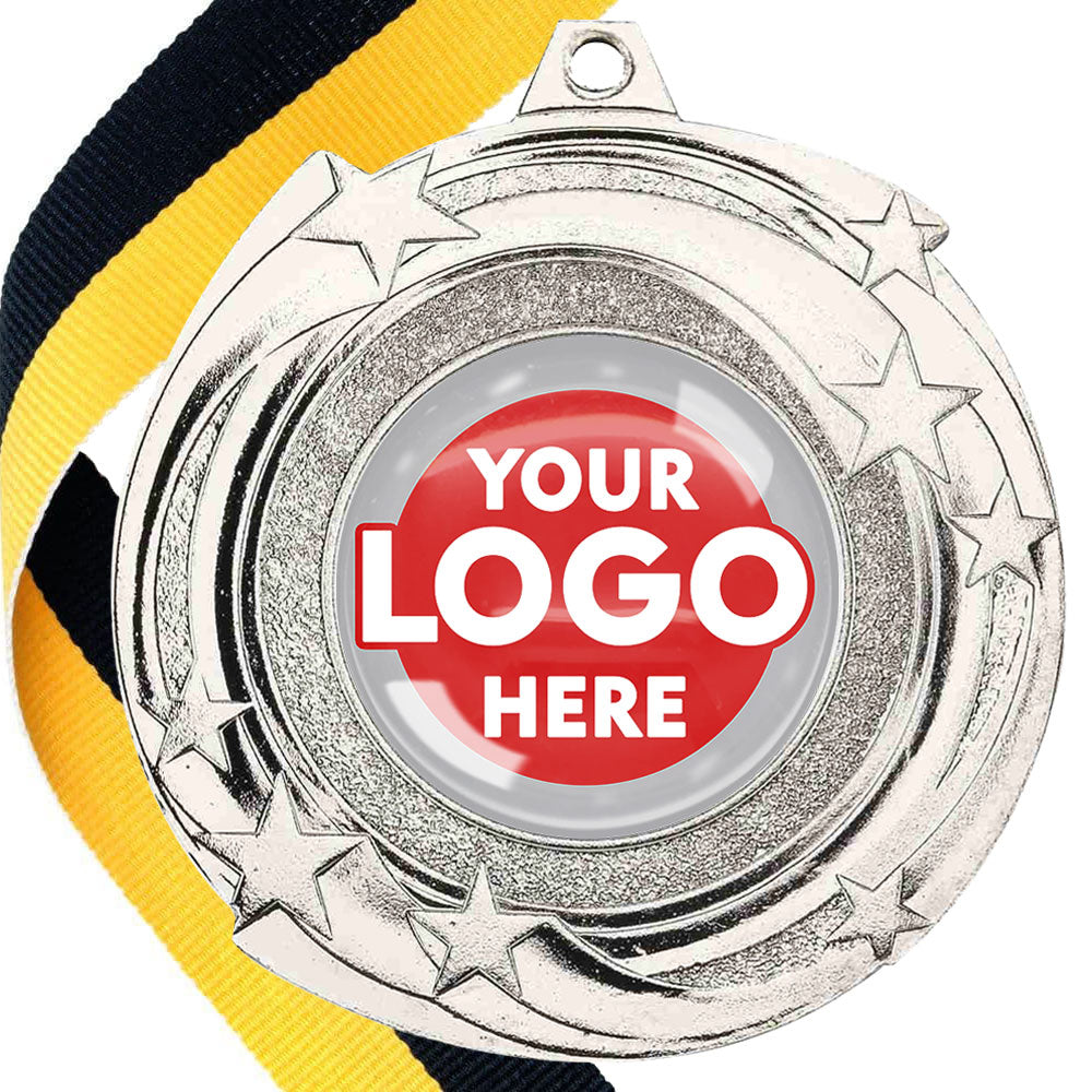 The Glossy Gel 50mm Orbital Medal on a Ribbon