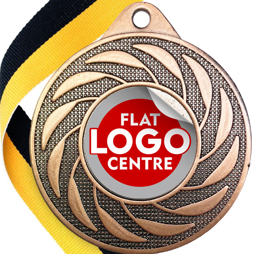 Spinner Design Medal flat centre - MINIMUM ORDER 100
