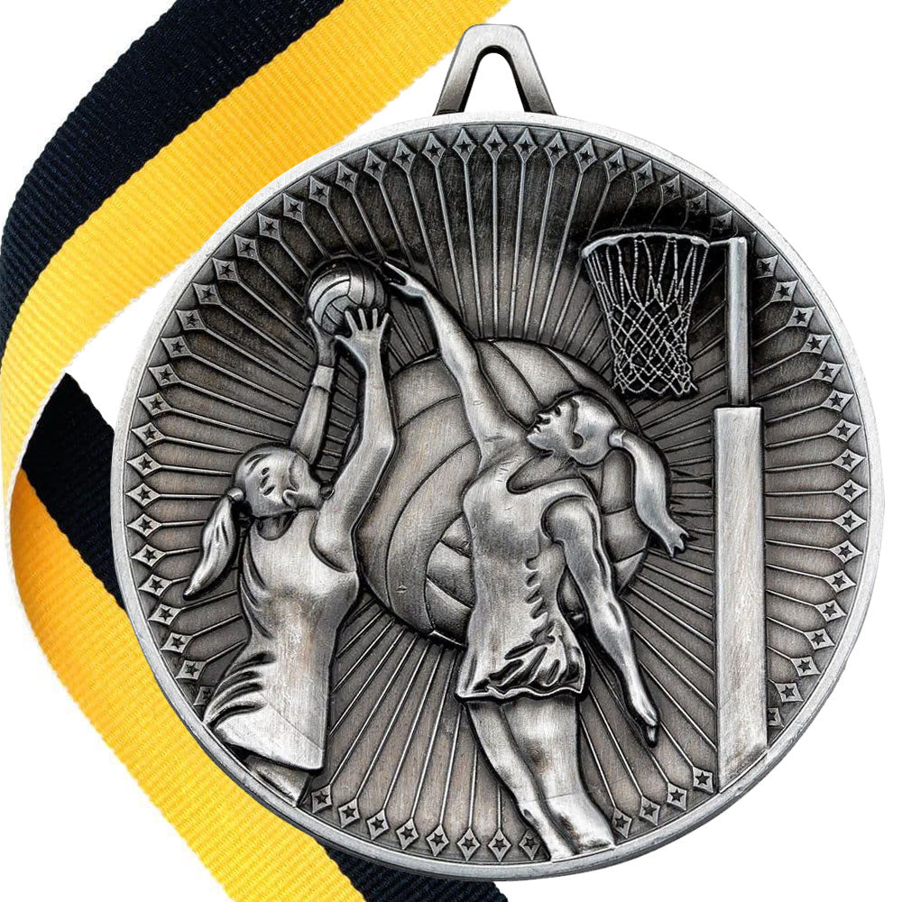 Netball Antique 60mm Medal