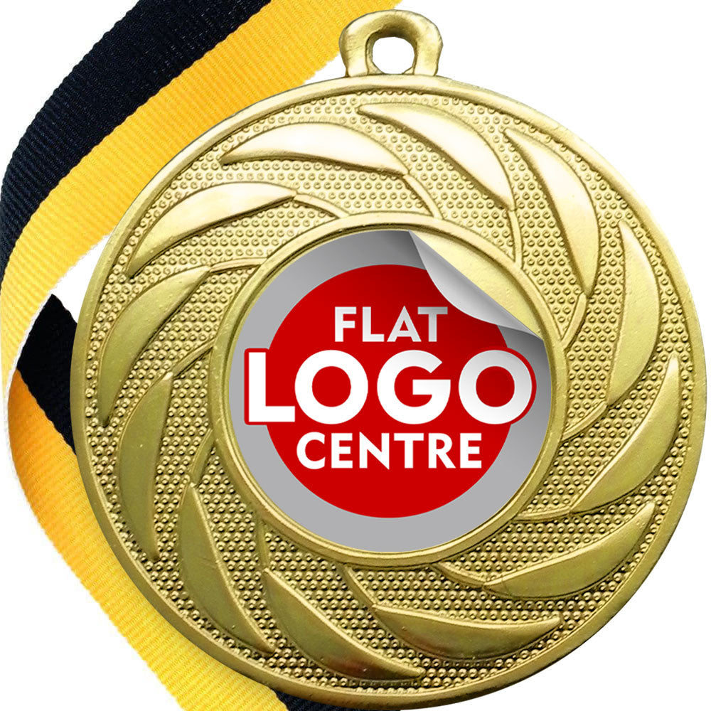 Spinner Design Medal flat centre - MINIMUM ORDER 100