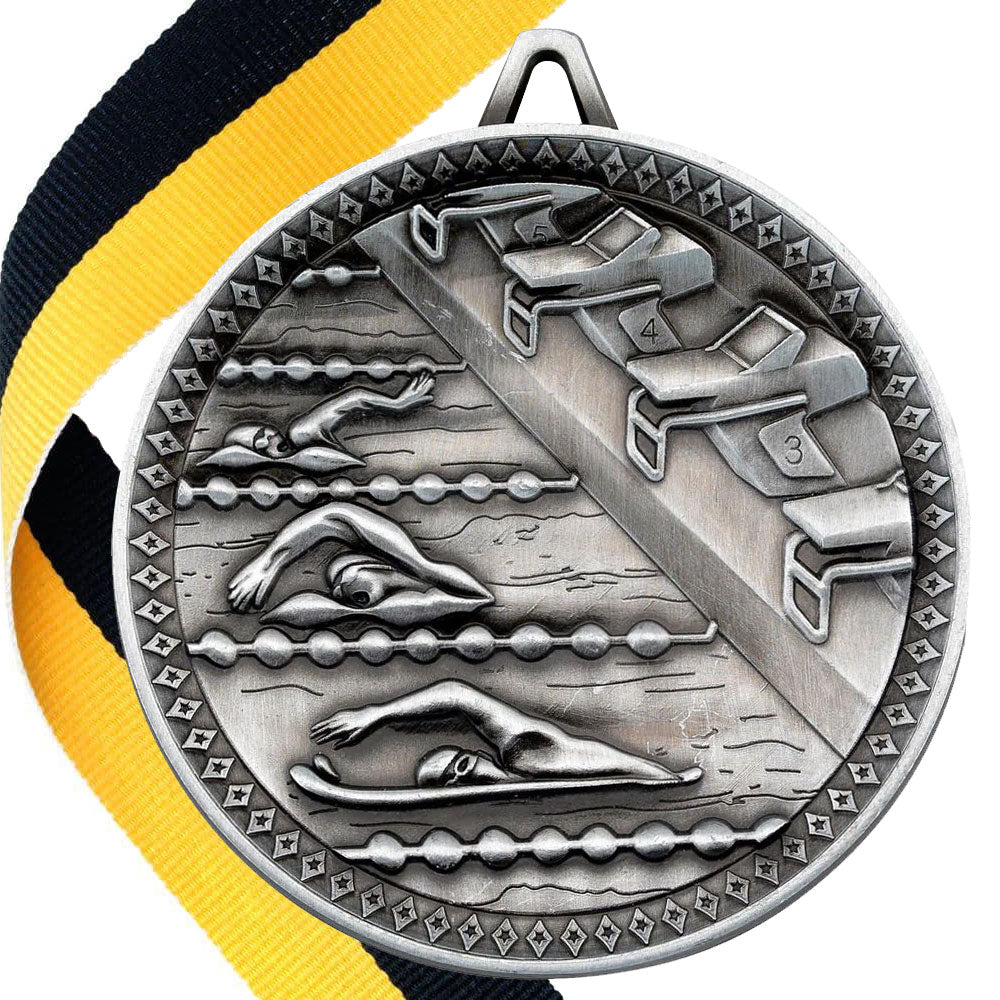 Swimming Antique 60mm Medal