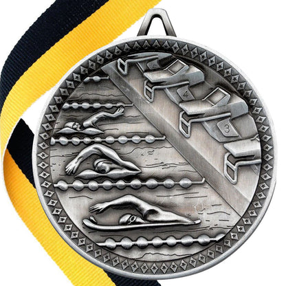 Swimming Antique 60mm Medal
