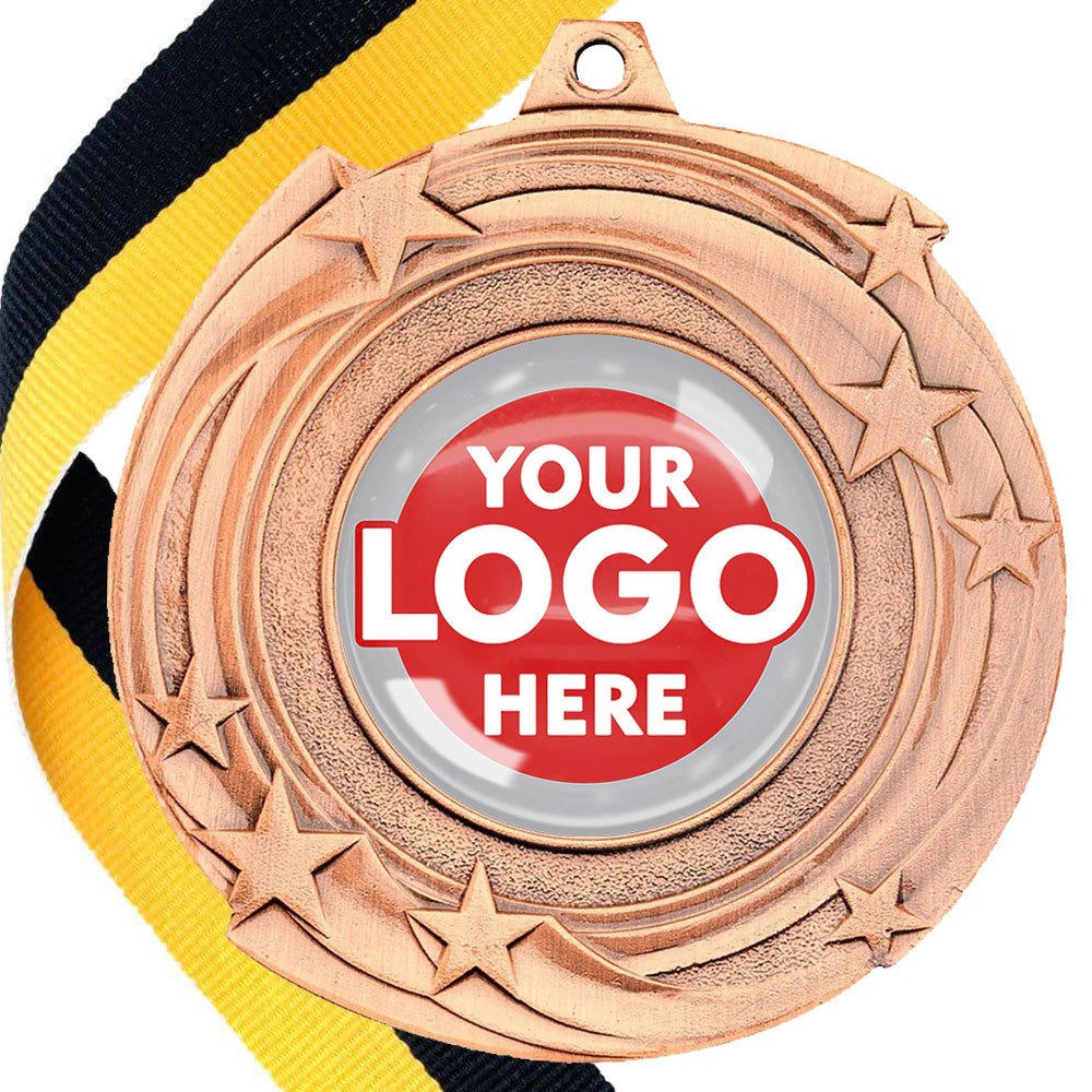 The Glossy Gel 50mm Orbital Medal on a Ribbon
