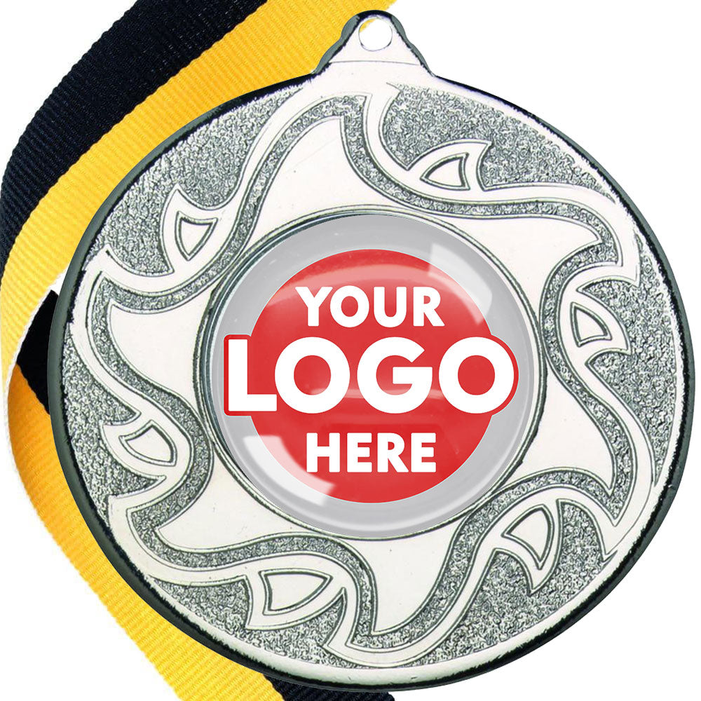 The Glossy Domed 50mm Sunshine Design Medals on Ribbons MINIMUM ORDER 100