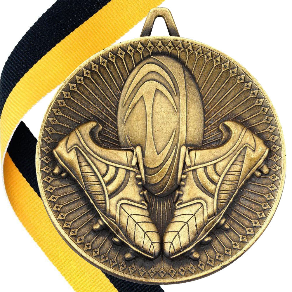 Rugby Antique Style 60mm Medal BW Trophies