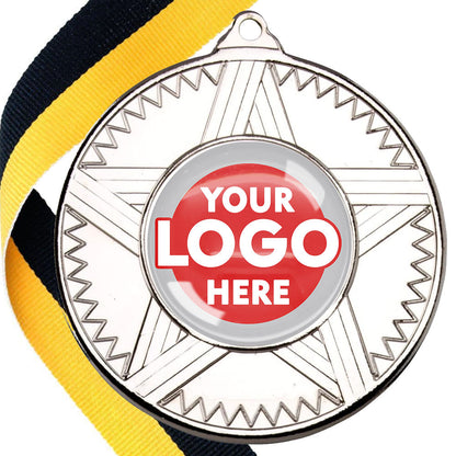 50mm Striped Star Design Medals on Ribbons