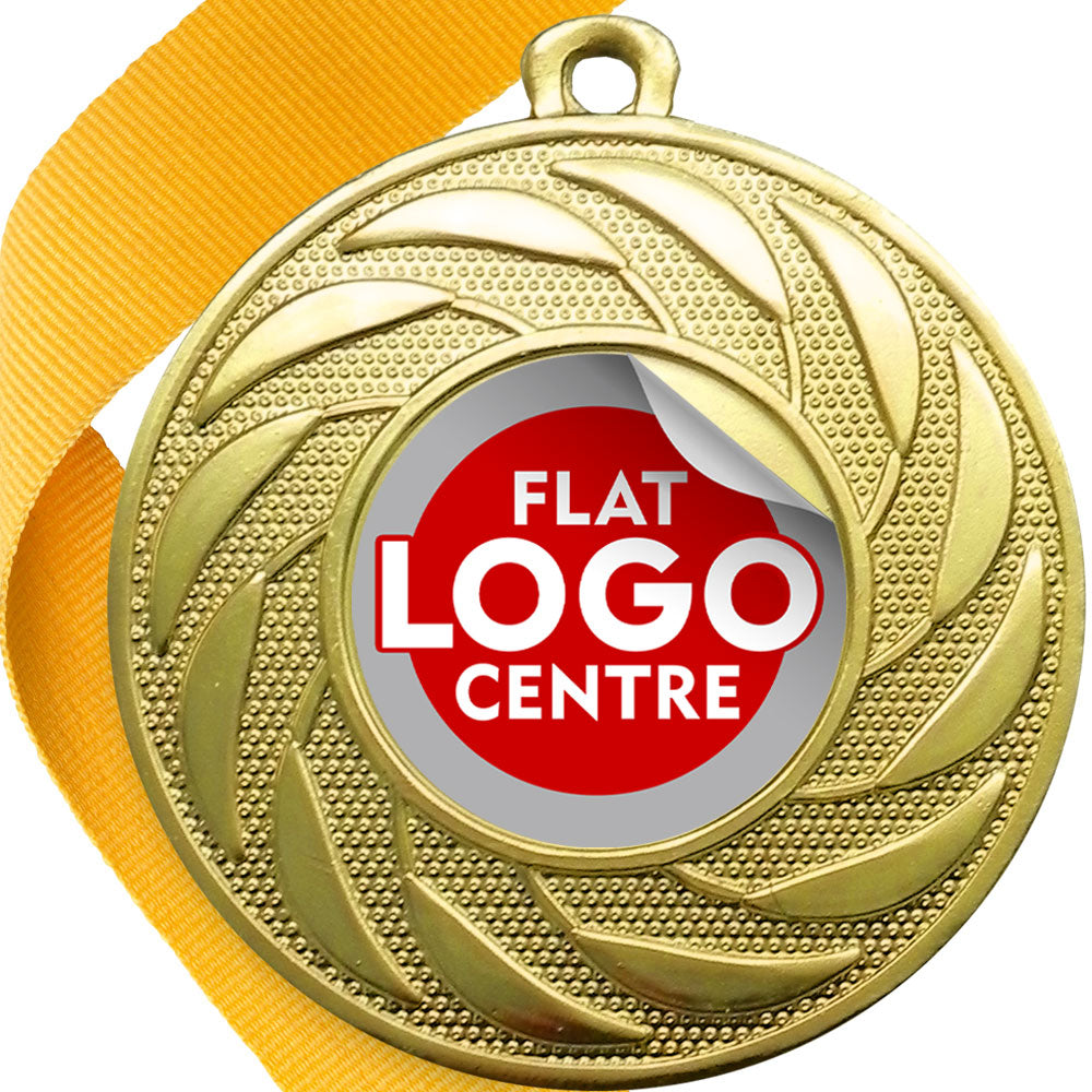 Spinner Design Medal flat centre - MINIMUM ORDER 100