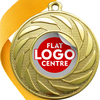 Spinner Design Medal flat centre - MINIMUM ORDER 100