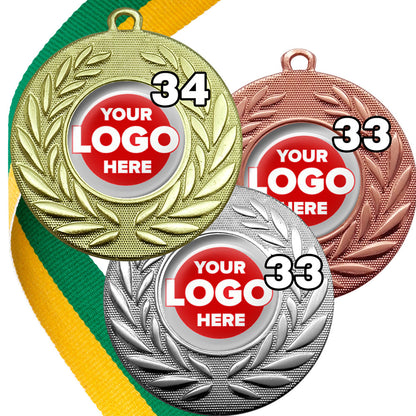 Classic Wreath Medals Domed - MINIMUM ORDER 100