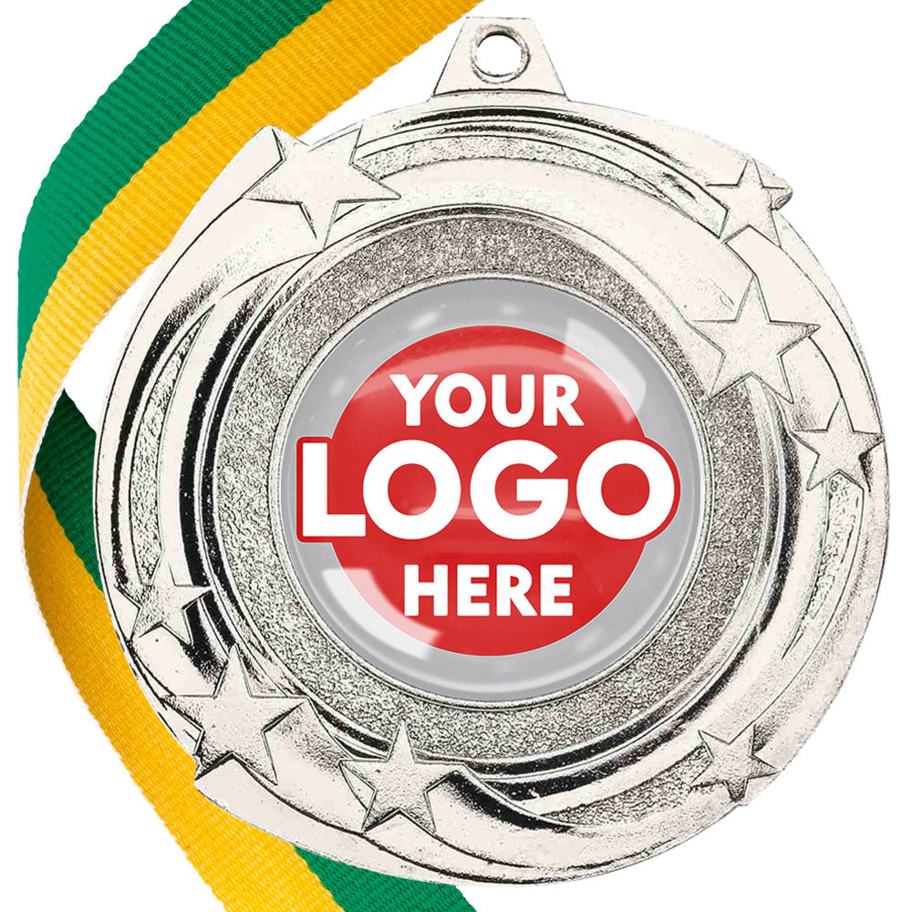 The Glossy Gel 50mm Orbital Medal on a Ribbon