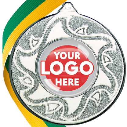 The Glossy Domed 50mm Sunshine Design Medals on Ribbons MINIMUM ORDER 100