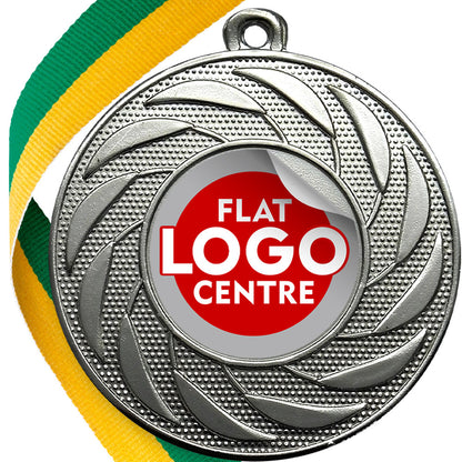 Spinner Design Medal flat centre - MINIMUM ORDER 100