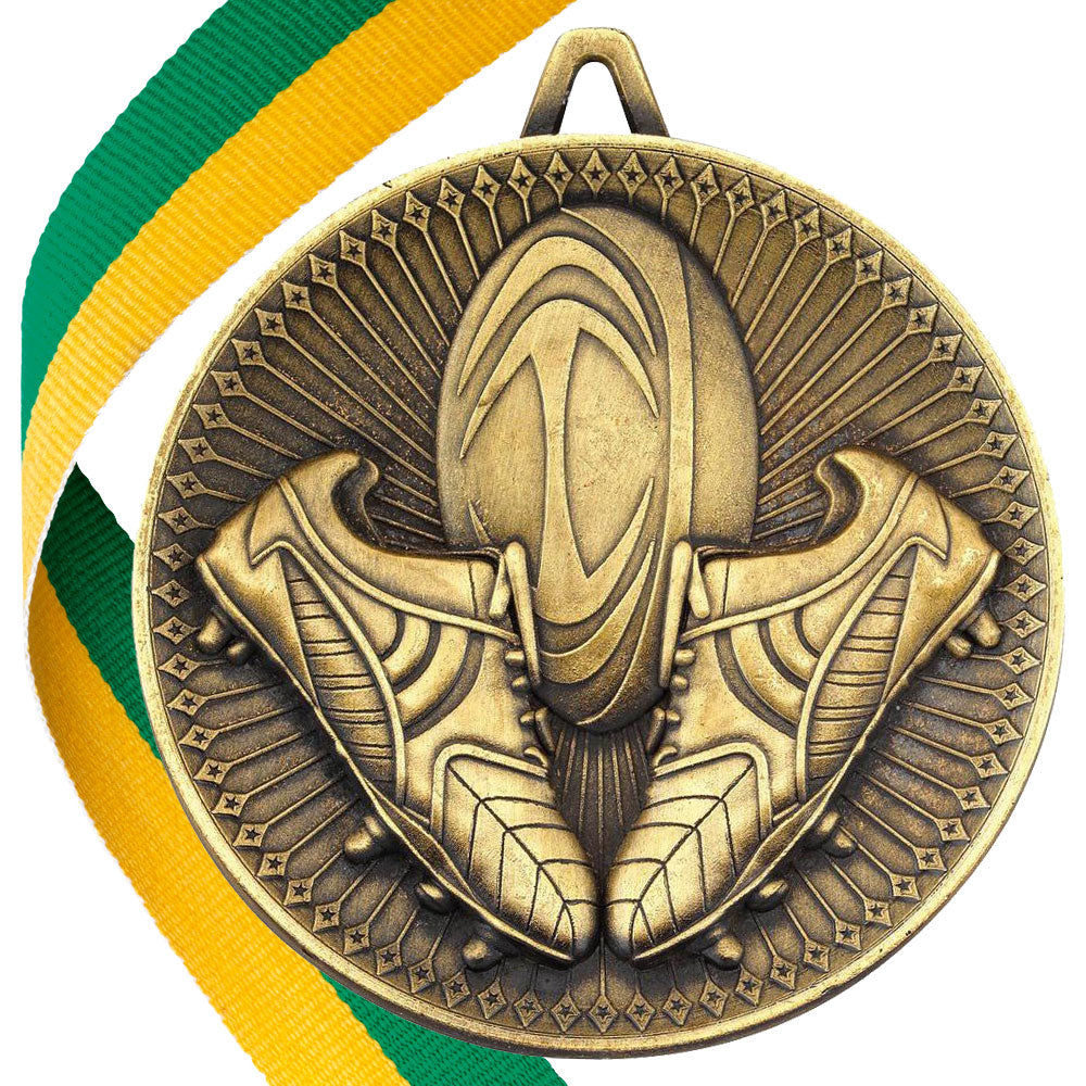 Rugby Antique Style 60mm Medal BW Trophies