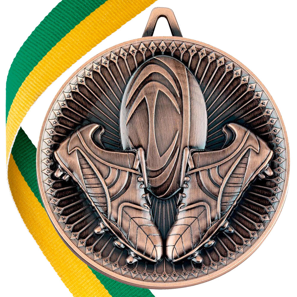 Rugby Antique Style 60mm Medal BW Trophies