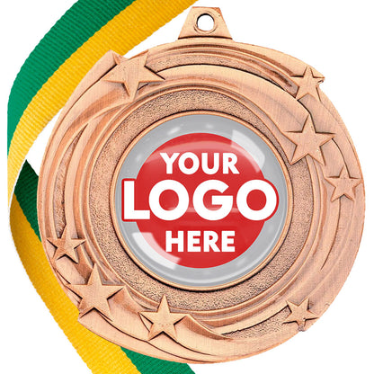 The Glossy Gel 50mm Orbital Medal on a Ribbon