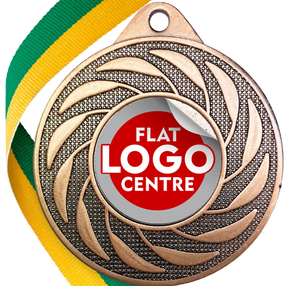 Spinner Design Medal flat centre - MINIMUM ORDER 100