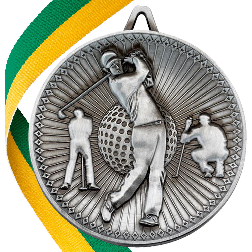 Golf Antique Style 60mm Medal