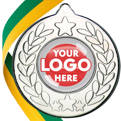 The Glossy 50mm Classic Star Medal on a Ribbon MINIMUM ORDER 100