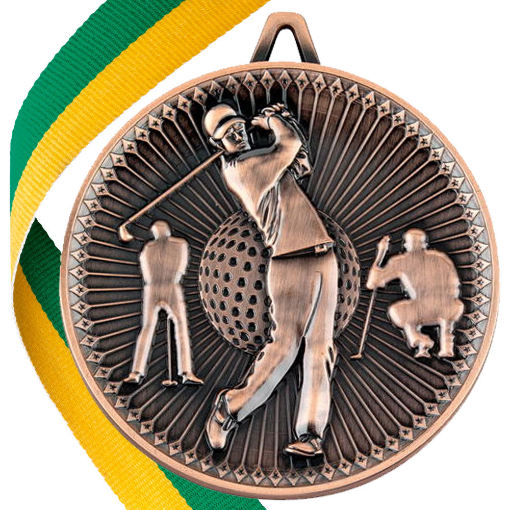 Golf Antique Style 60mm Medal