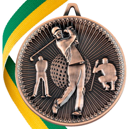 Golf Antique Style 60mm Medal