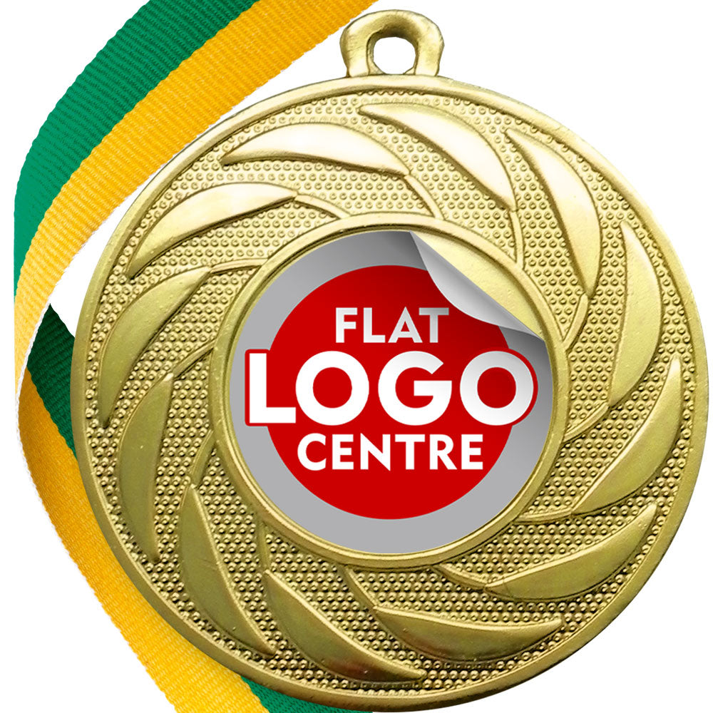 Spinner Design Medal flat centre - MINIMUM ORDER 100